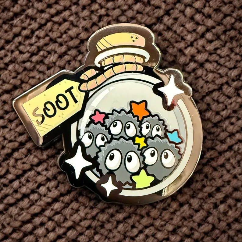 My Neighbor Totoro Soot Sprites Enamel Pin - GoopyGoblins - Ghibli Potions - Image 2