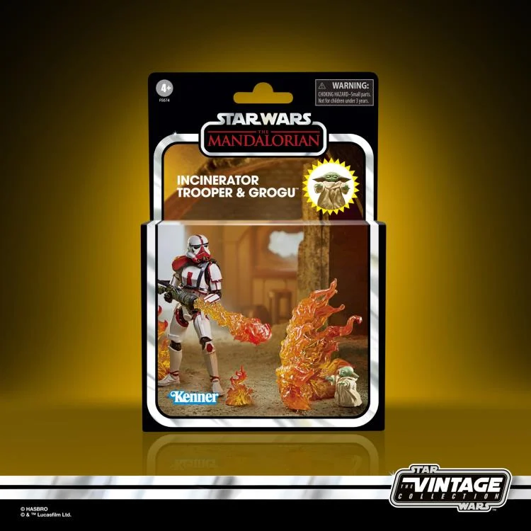 Star Wars: The Mandalorian Incinerator Trooper & Grogu Action Figure 2-Pack - Hasbro - The Vintage Collection - Image 8