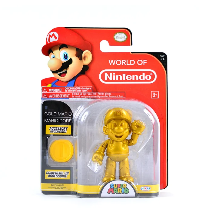 Super Mario Gold Mario 4" Action Figure - Jakks Pacific - (World of Nintendo: Series 5) - Image 4