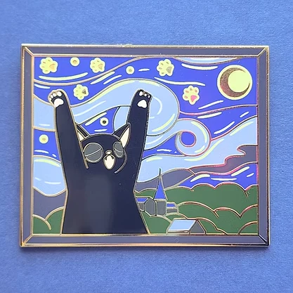 The Purry Night Enamel Pin - Toku Arts - Image 2