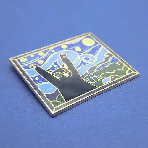 The Purry Night Enamel Pin - Toku Arts - Image 5