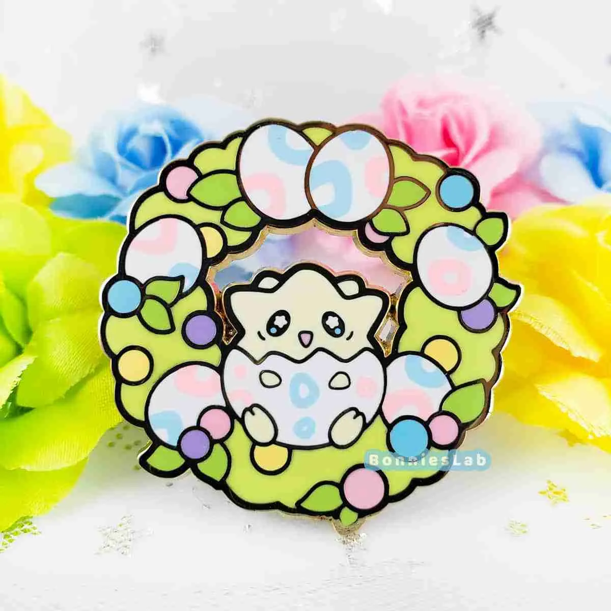 Togepi Egg Wreath Enamel Pin - Bonnies Lab - Image 2