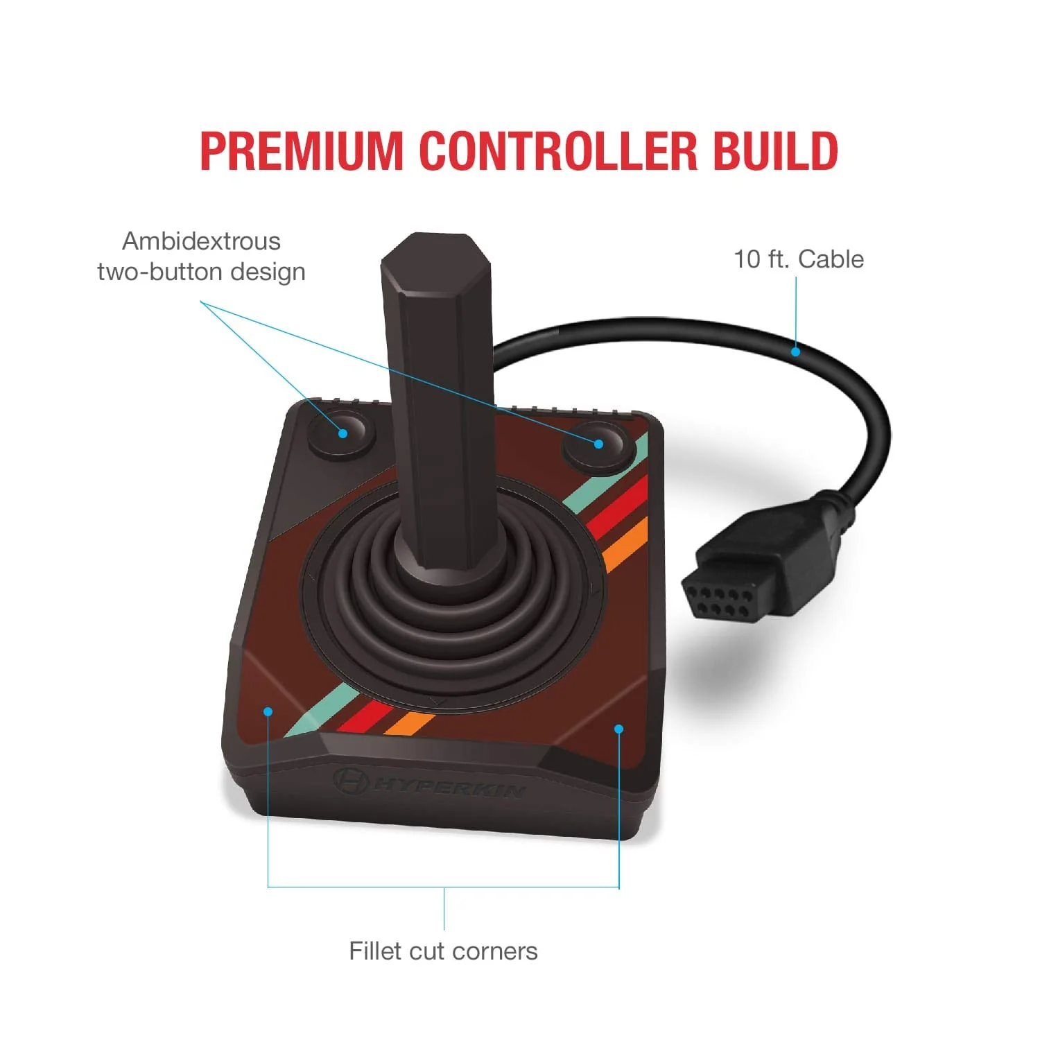 Trooper Premium Joystick Controller - Atari 2600 / RetroN 77 - Hyperkin - Image 5
