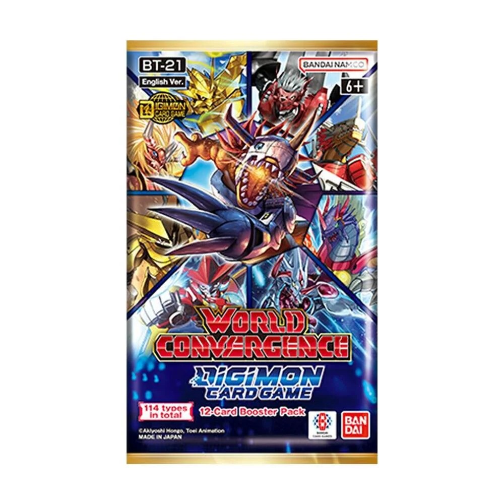 Digimon TCG World Convergence Booster Pack (BT21) - 12 Cards - Bandai Namco