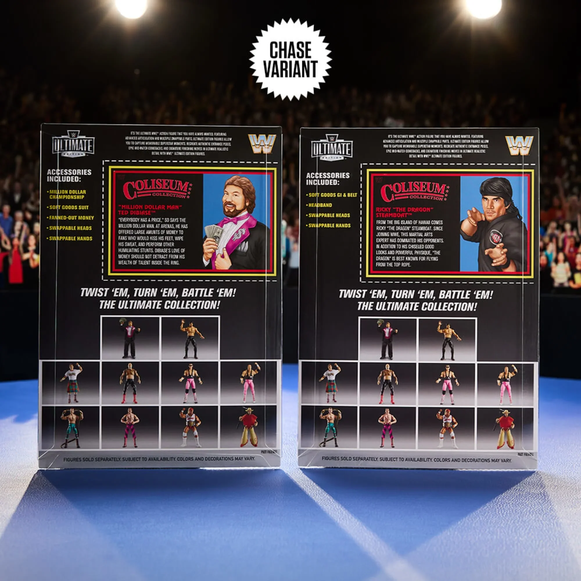 WWE Ultimate Edition Coliseum Collection “Million Dollar Man” Ted DiBiase & Ricky “The Dragon” Steamboat - Action Figure 2-Pack - Mattel Creations Exclusive! - Image 12