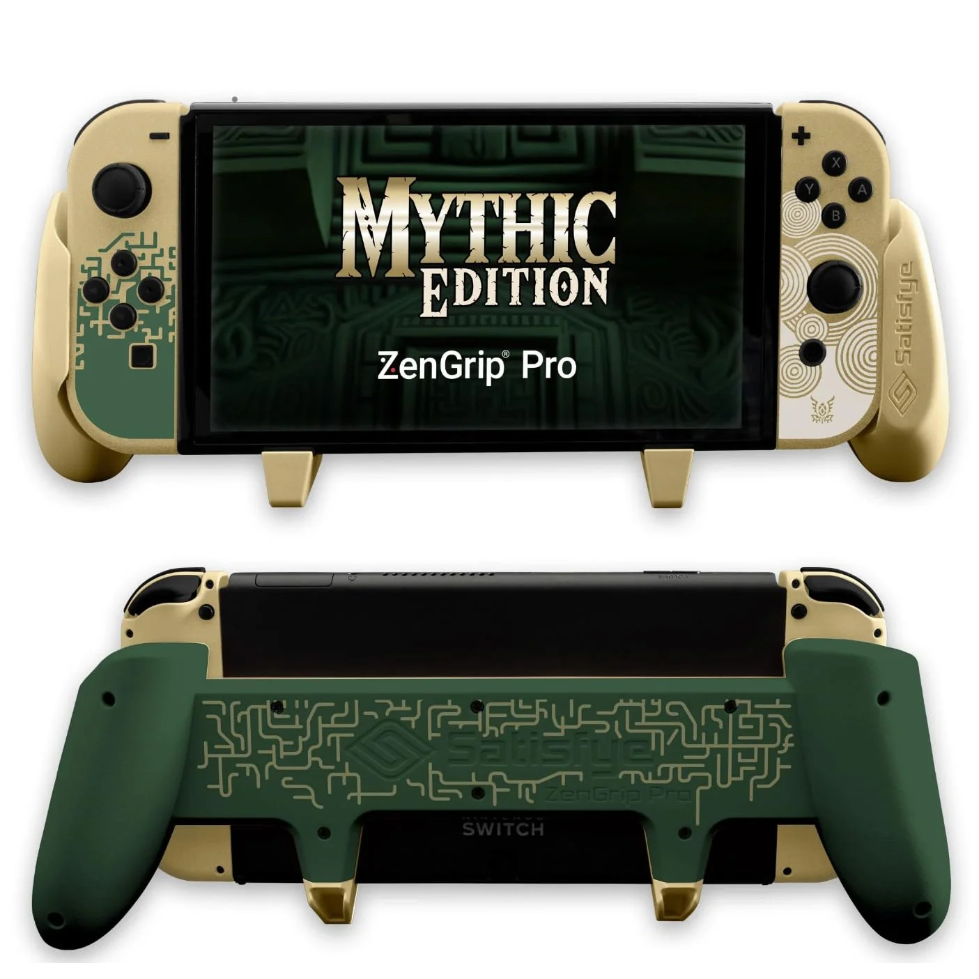 ZenGrip Pro Gen 3 Mythic Edition Grip (Gold) - Nintendo Switch OLED - Satisfye